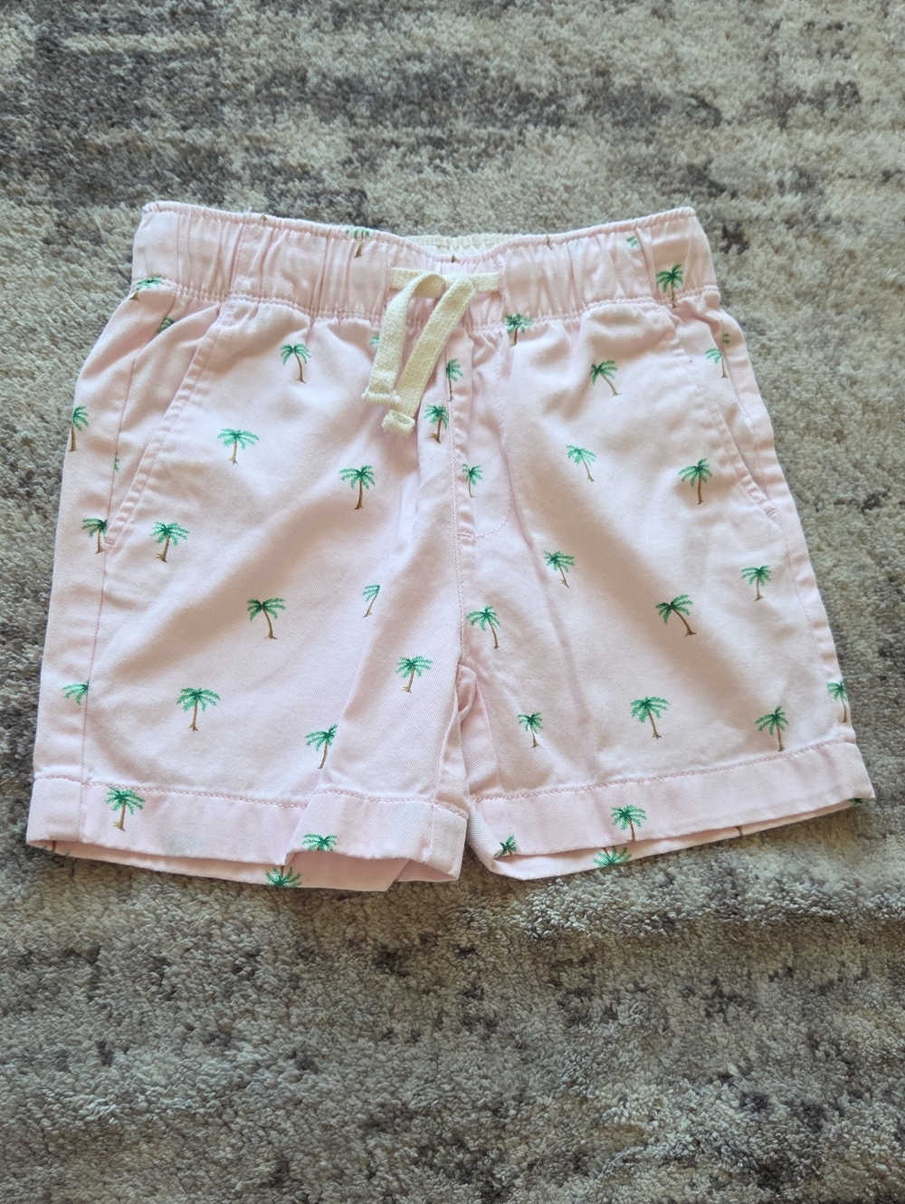 Crewcuts Pink Palm Tree Pull On Board Shorts Boys Size 5 Style AX298 100% Cotton